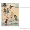 Illustration of children playing at beach by Anonymous