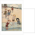Illustration of children playing at beach by Anonymous