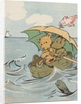 Illustration of two bears in makeshift boat by Anonymous