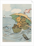 Illustration of two bears in makeshift boat by Anonymous