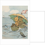 Illustration of two bears in makeshift boat by Anonymous