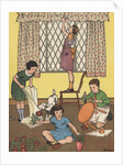 Illustration of children working on household projects by Anonymous