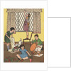 Illustration of children working on household projects by Anonymous