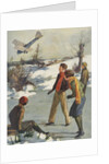 Illustration of children watching plane crash by Anonymous