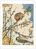 Illustration of mouse and bird feeding on branches by Anonymous