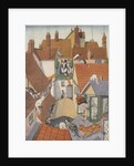 Illustration of cats on roofs by Anonymous