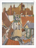 Illustration of cats on roofs by Anonymous