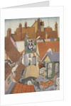 Illustration of cats on roofs by Anonymous