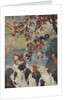 Illustration of men escaping from boat sinking near waterfall by Anonymous