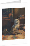 Illustration of dogs with slippers by Anonymous