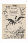 Illustration of girl riding flying dragon by Anonymous