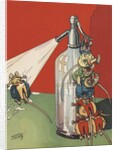 Illustration of mice spraying soda syphon bottle by Anonymous