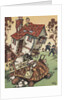 Illustration of giant turtle destroying house by Anonymous