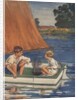 Illustration of children in sailboat by Anonymous