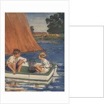 Illustration of children in sailboat by Anonymous