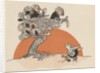 Illustration of female birds watching another bird sweep by Anonymous