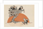 Illustration of female birds watching another bird sweep by Anonymous