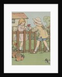 Illustration of boy giving rose to girl by Anonymous