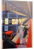 Couple walking toward passenger train by Anonymous