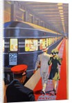 Couple walking toward passenger train by Anonymous