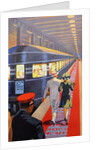 Couple walking toward passenger train by Anonymous