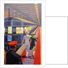 Couple walking toward passenger train by Anonymous