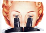 Scientist looking into microscope by Anonymous
