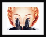 Scientist looking into microscope by Anonymous