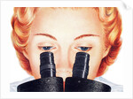 Scientist looking into microscope by Anonymous