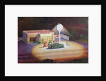Gas station at night by Anonymous
