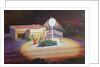 Gas station at night by Anonymous