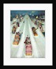 Couples sledding at night by Anonymous