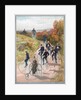 Group riding penny-farthing bicycles by Anonymous