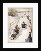 Tobogganing in countryside by Anonymous