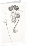 Oscar Wilde, the Irish dramatist, writer and poet. A caricature by Max Beerbohm showing his extravagent haircut, style of dress and his trademark cane. by Anonymous