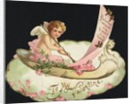 Victorian valentine with cupid by Anonymous