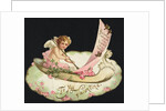 Victorian valentine with cupid by Anonymous