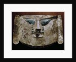Gold Lambayeque burial mask with copper inlay eyes by Anonymous