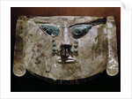 Gold Lambayeque burial mask with copper inlay eyes by Anonymous