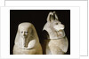 Ancient Egyptian limestone canopic jars by Anonymous