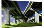 Highway overpass at night by Anonymous