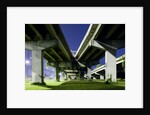 Highway overpass at night by Anonymous