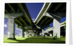 Highway overpass at night by Anonymous