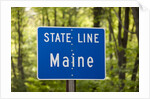 Maine state line road sign by Anonymous