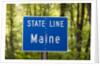 Maine state line road sign by Anonymous