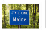 Maine state line road sign by Anonymous