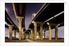 Highway overpasses at night by Anonymous
