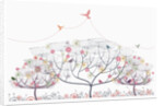 Trees and bird by Anonymous
