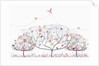 Trees and bird by Anonymous