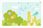Giraffes in backdrop by Anonymous